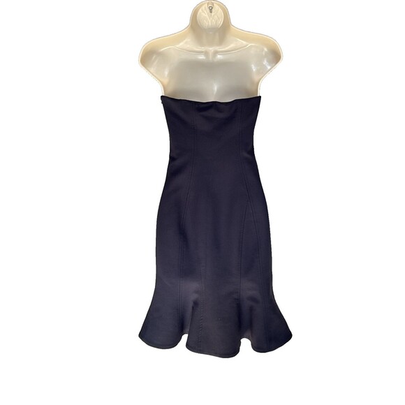 Cinq A Sept Calvina Size 0 Navy Blue Strapless Ruffle Hem Dress - Picture 4 of 13